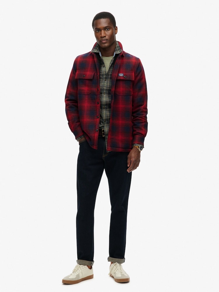 В омбре красный - Рубашка Superdry шерсти Miller - Изображение 2 из 5