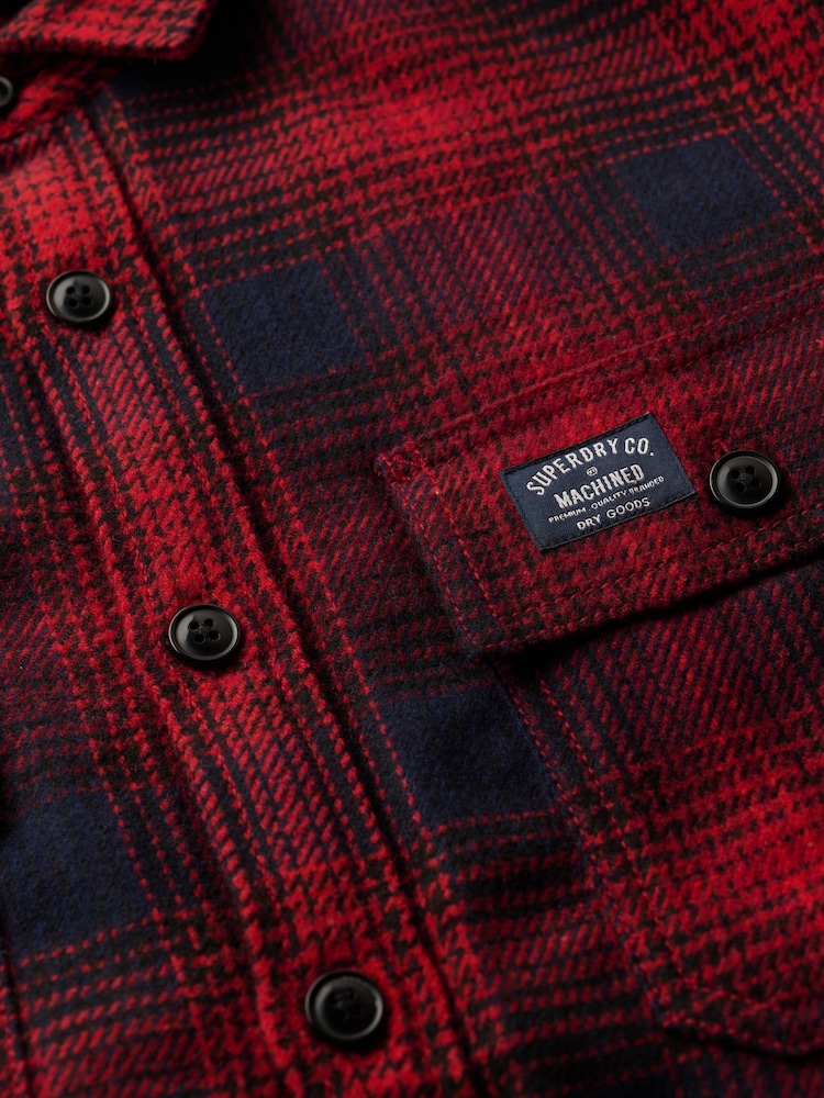 В омбре красный - Рубашка Superdry шерсти Miller - Изображение 5 из 5