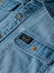Superdry Heavy Wash 100% Cotton Embroidered Workwear Shirt - Image 5 of 5