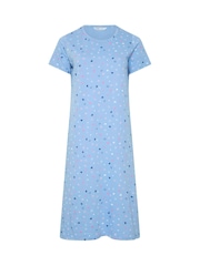 Yours Curve Blue Cat Print Midaxi Nightdress 2 Pack - Image 3 of 7