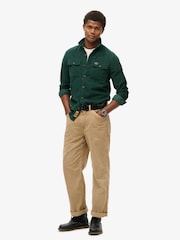 Superdry Pine Green 100% Cotton Corduroy Workwear Shirt - Image 2 of 4