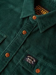Superdry Pine Green 100% Cotton Corduroy Workwear Shirt - Image 4 of 4