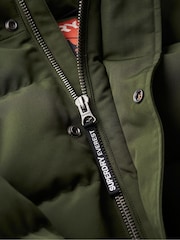 Superdry Army Green Everest Short Hooded Puffer Coat Jacket - Image 5 of 6