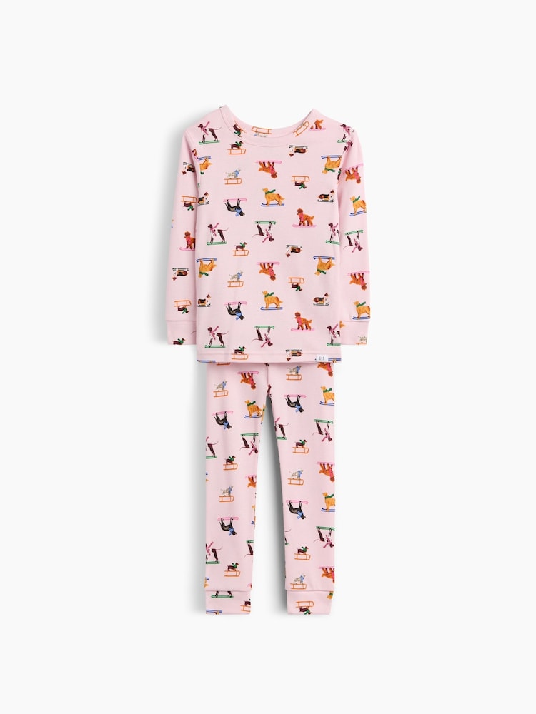 Gap Pink Dogs Brushed Cotton Pyjamas Set (6mths-5yrs) - Image 1 of 2