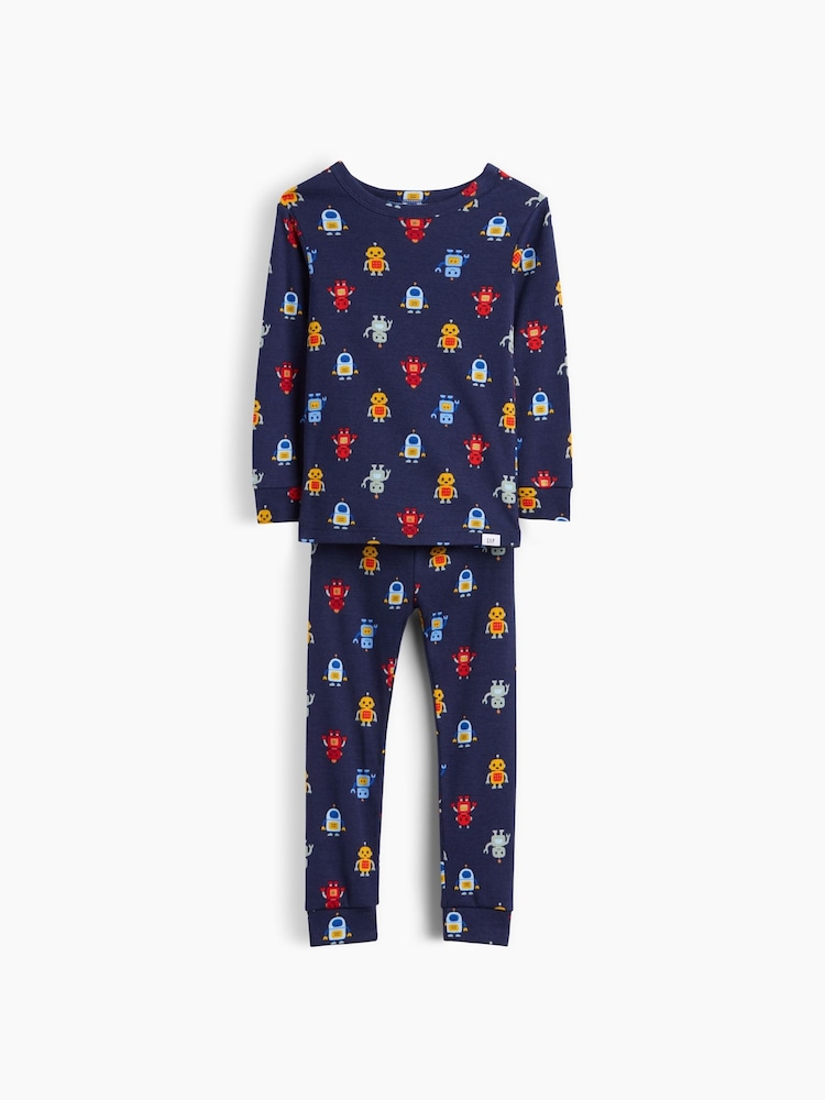 Gap Navy Robots Brushed Cotton Pyjamas Set (6mths-5yrs) - Image 1 of 2 Gap Navy Robots Brushed Cotton Pyjamas Set (6mths-5yrs) - Image 1 of 2