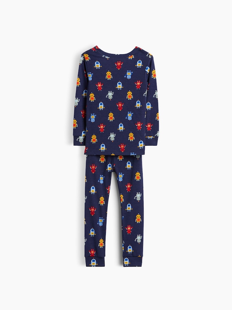 Gap Navy Robots Brushed Cotton Pyjamas Set (6mths-5yrs) - Image 2 of 2 Gap Navy Robots Brushed Cotton Pyjamas Set (6mths-5yrs) - Image 2 of 2