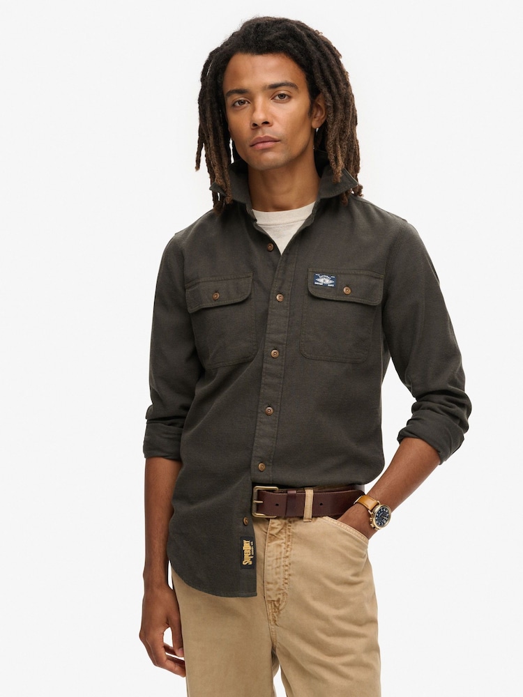 Schnittlauchgrün - Superdry Trailsman Flanellhemd aus 100% Baumwolle - Bild 1 von 4