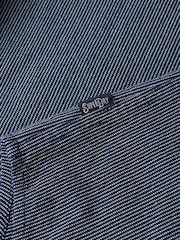 Superdry Indigo Stripe 100% Cotton Merchant Grandad Shirt - Image 4 of 4