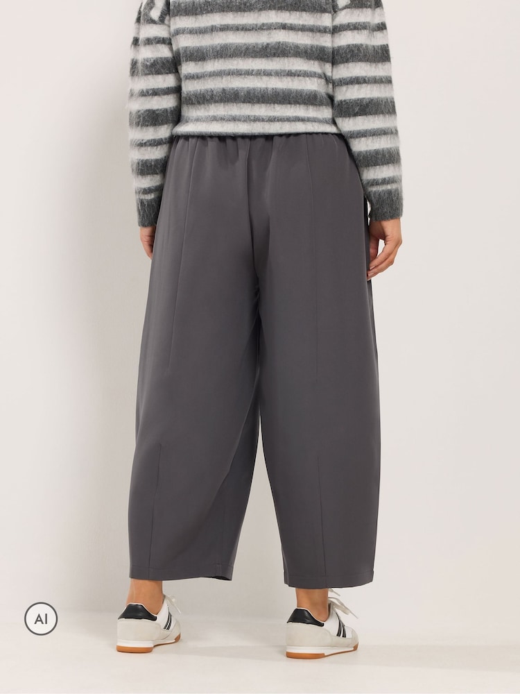 Yours Curve Grey Barrel Leg Trousers - Image 2 of 3
