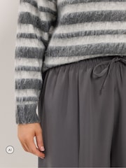 Yours Curve Grey Barrel Leg Trousers - Image 3 of 3