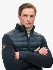 Eclipse-Marineblau - Superdry Storm Fleece Hybrid-Bomberjacke - Bild 3 von 6
