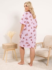 Yours Curve Pink Polka Dot Capybara Nightdress - Image 3 of 6