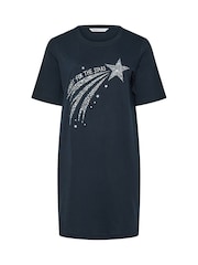 Yours Curve Blue Star Print Nightdress - Image 4 of 6