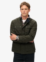Superdry Olive Green 100% Cotton Merchant Wax Jacket - Image 2 of 3