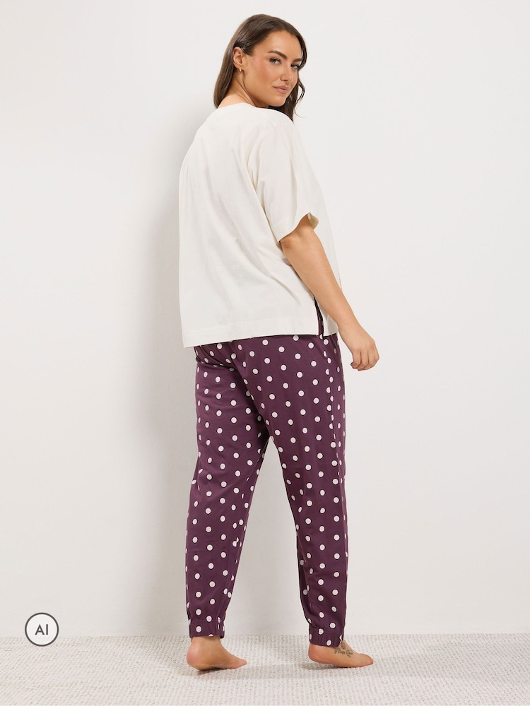 Yours Curve White Capybara Short Sleeve Cuffed Pyjama Set - Image 2 of 6