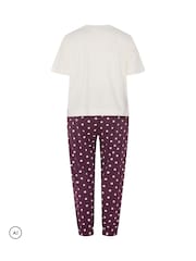 Yours Curve White Capybara Short Sleeve Cuffed Pyjama Set - Image 6 of 6