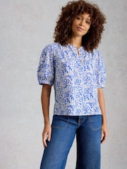 White Stuff White Lana Cotton Top - Image 2 of 6