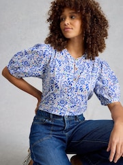 White Stuff White Lana Cotton Top - Image 4 of 6