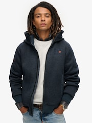 Azul mar - Cazadora bomber de punto unido con capucha de Superdry - Imagen 1 de 8