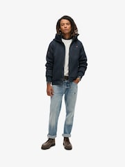 Azul mar - Cazadora bomber de punto unido con capucha de Superdry - Imagen 2 de 8