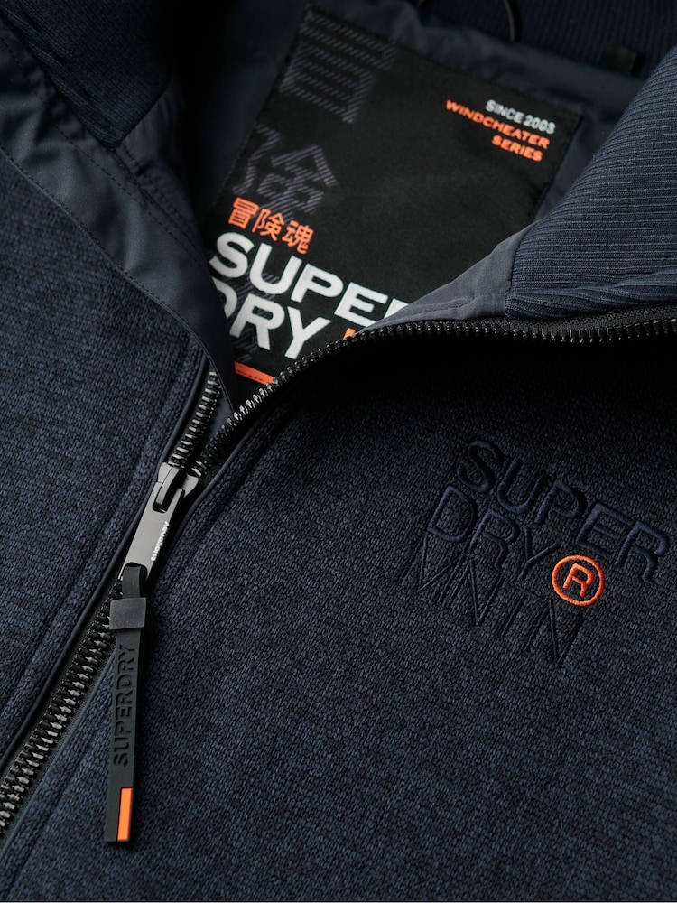 Azul mar - Cazadora bomber de punto unido con capucha de Superdry - Imagen 8 de 8