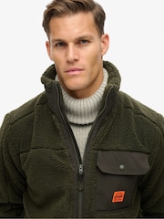 Superdry Olive Green Expedition Borg Hybrid Jacket - Image 3 of 5