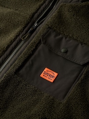 Superdry Olive Green Expedition Borg Hybrid Jacket - Image 5 of 5