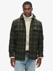 Superdry Haze Ombre Olive Wool Miller Overshirt - Image 1 of 4