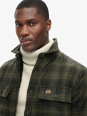 Superdry Haze Ombre Olive Wool Miller Overshirt - Image 3 of 4