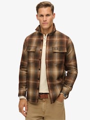 Коричневый с эффектом омбре - Рубашка Superdry шерсти Miller - Изображение 1 из 5