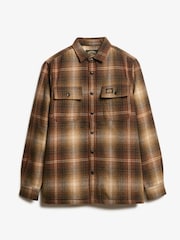 Коричневый с эффектом омбре - Рубашка Superdry шерсти Miller - Изображение 4 из 5