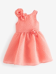 Baker By Ted Baker Strukturiertes Kleid mit Zierblume, Orange/Apricot - Bild 7 von 10