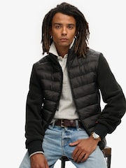 Superdry Black Storm Fleece Hybrid Bomber Jacket - Image 1 of 6
