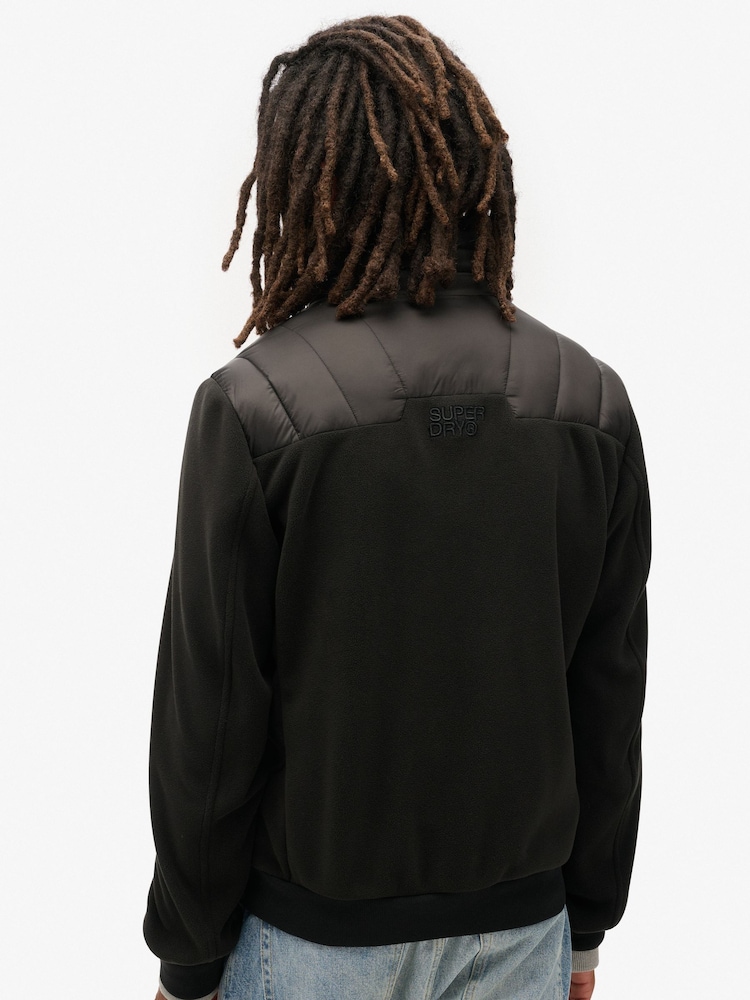 Superdry Black Storm Fleece Hybrid Bomber Jacket - Image 2 of 6