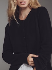 Anthropologie Black The Juliet Cashmere Crew Neck Cardigan - Image 4 of 4