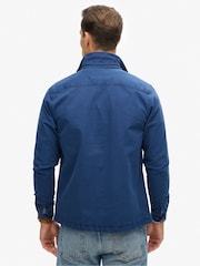 Superdry Indigo Herringbone Merchant Utility Overshirt - Image 2 of 5