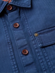 Superdry Indigo Herringbone Merchant Utility Overshirt - Image 5 of 5