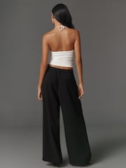 Anthropologie Black Maeve Avery Wide-Leg Pleated Trousers - Image 3 of 4