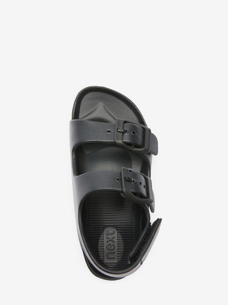 Black Double Buckle Ankle Strap EVA Sandals - Image 6 of 7