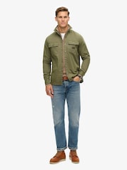 Superdry Chive Green 100% Cotton Canvas Workwear Overshirt - Image 2 of 6