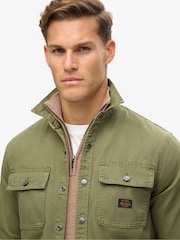 Superdry Chive Green 100% Cotton Canvas Workwear Overshirt - Image 3 of 6