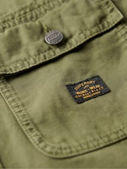 Superdry Chive Green 100% Cotton Canvas Workwear Overshirt - Image 5 of 6