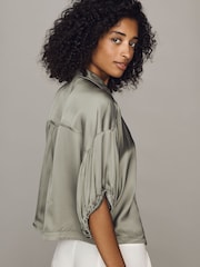 Grün - Anthropologie Pilcro Lace Appliqué Short Sleeved Blouse - Bild 2 von 4
