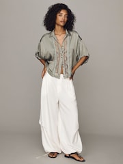 Grün - Anthropologie Pilcro Lace Appliqué Short Sleeved Blouse - Bild 3 von 4