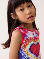 Pink/Blue Sequin Tie Dye Heart Vest (3-16yrs) - Image 3 of 4