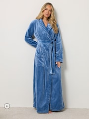 Long Tall Sally Blue Super Luxe Maxi Dressing Gown - Image 2 of 6