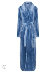 Long Tall Sally Blue Super Luxe Maxi Dressing Gown - Image 5 of 6
