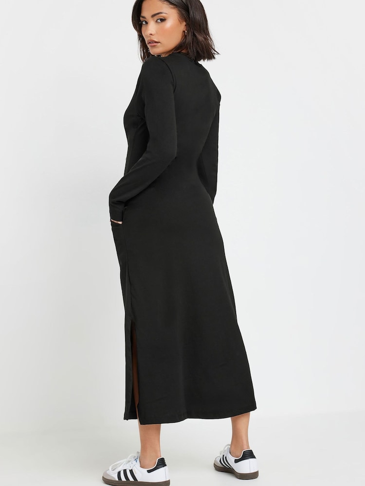 PixieGirl Petite Black Jersey Long Sleeve T-Shirt Dress - Image 2 of 5 PixieGirl Petite Black Jersey Long Sleeve T-Shirt Dress - Image 2 of 5