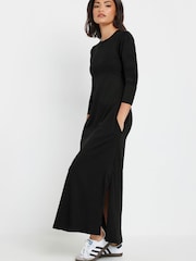 PixieGirl Petite Black Jersey Long Sleeve T-Shirt Dress - Image 3 of 5