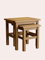 Laura Ashley Oak Milton Nest of 2 Tables - Image 2 of 4
